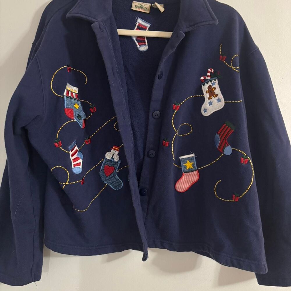Redhead-clothing Women's Navy and Blue Cardigan